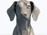 Low Poly Dachshund Head Bust Geometric Wiener Dog Sculpture-0