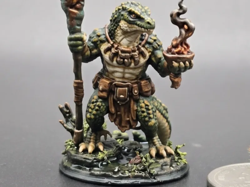 RPG Lizardfolk Shaman Miniature
