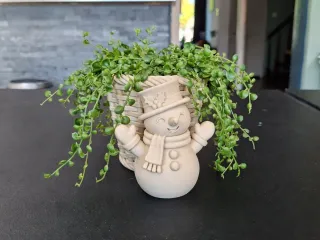 Happy Snowman Planter