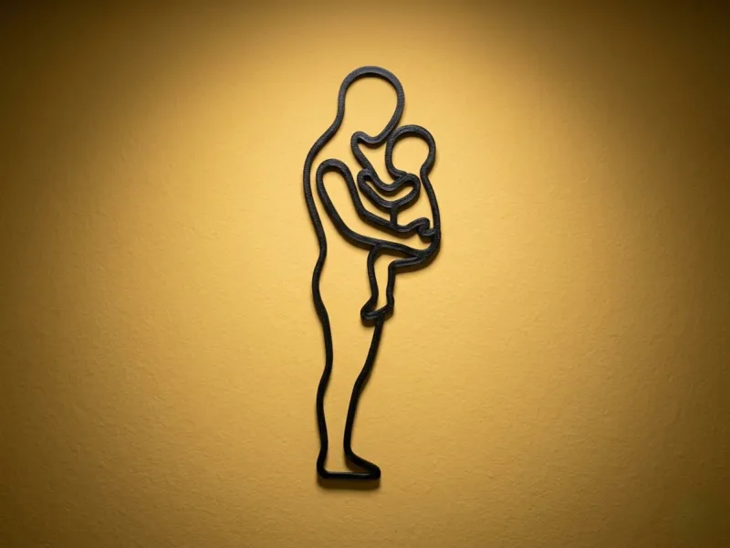 Padre con bebé Línea Fina