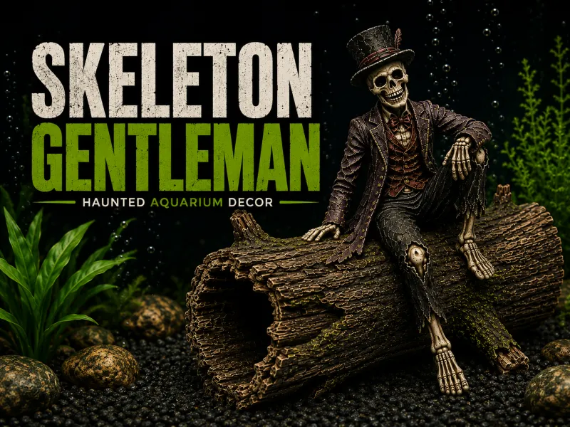 SKELETON GENTLEMAN HAUNTED AQUARIUM DECOR
