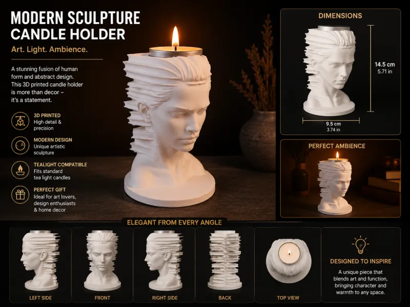 Modern Sculpture Candle Holder