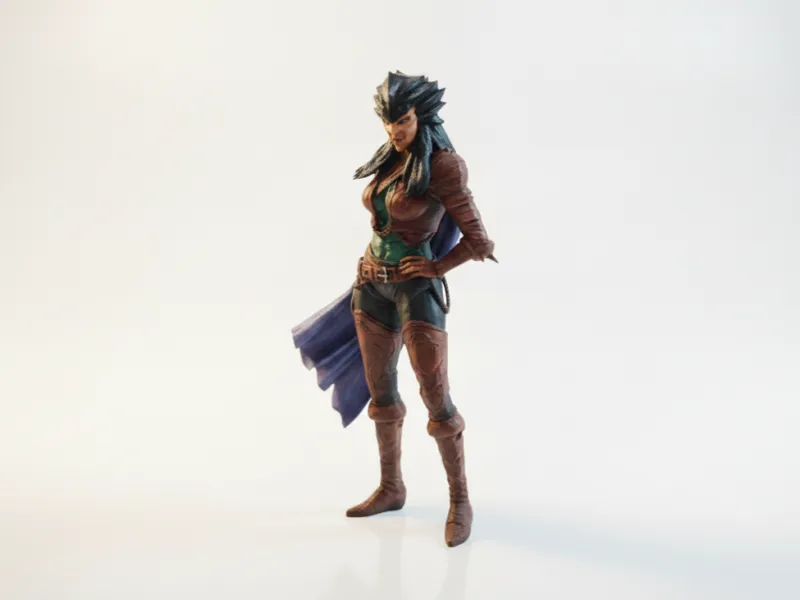 Masked Lady Figurine Female Character 3D Printable