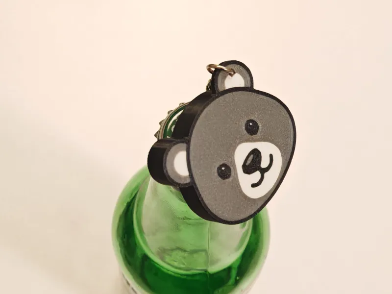 🐻 귀여운 곰 병따개 키체인 – 동물 3D 프린트