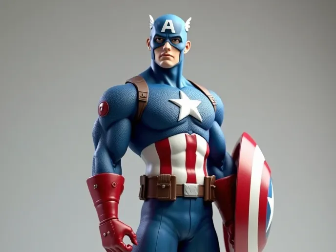 Modelo 19 - capitão america com escudo multi color