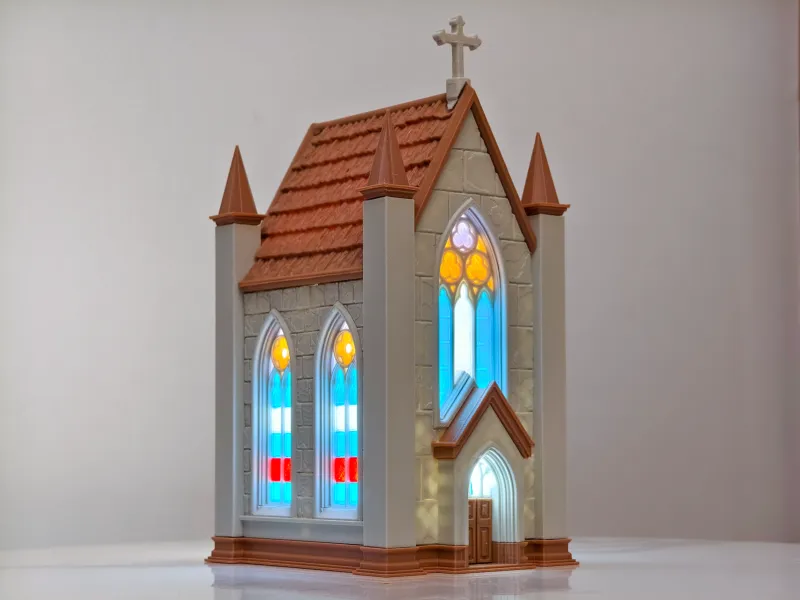 Kapel met gebrandschilderd glas