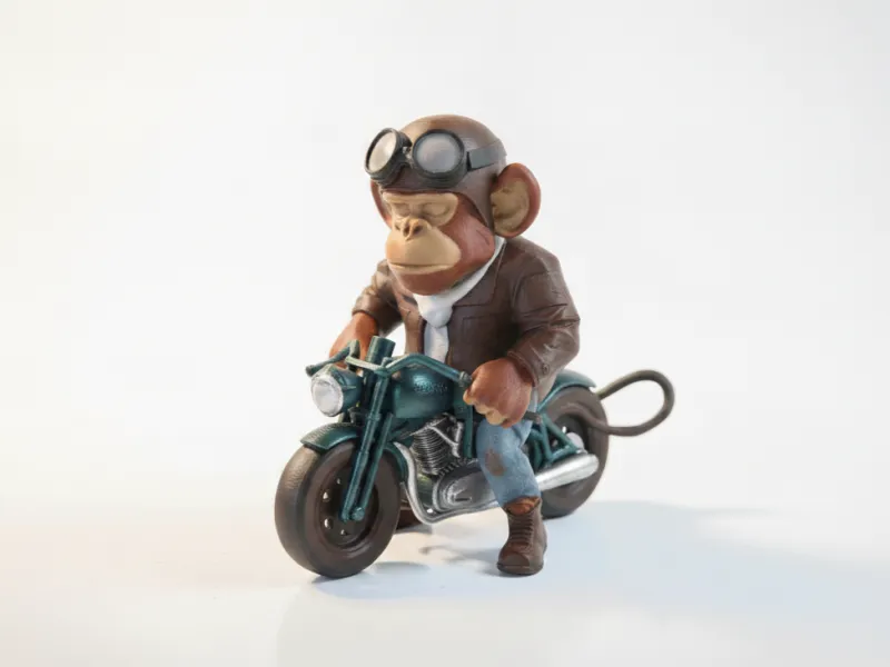 バイカーモンキー フィギュリン アニマル コレクタブル 3Dプリント可能
