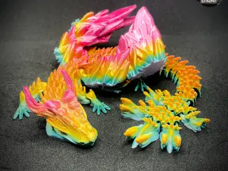 Big Glorious Dragon - Winged - Articulated - Multicolor
