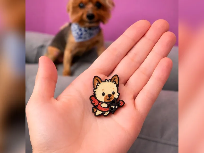 🐶👼 Imán multicolor de ángel perro de San Valentín 💘
