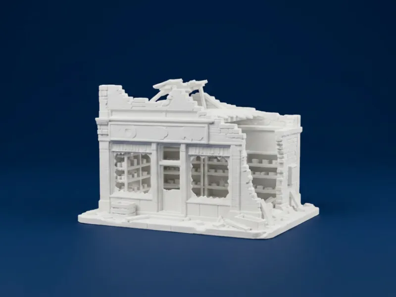 Abandoned Store Ruins Building Model