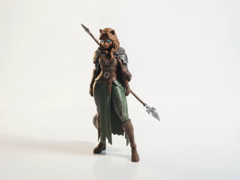 野猫女战士手办 女性3D可打印