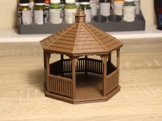 Wooden pavilion kiosk