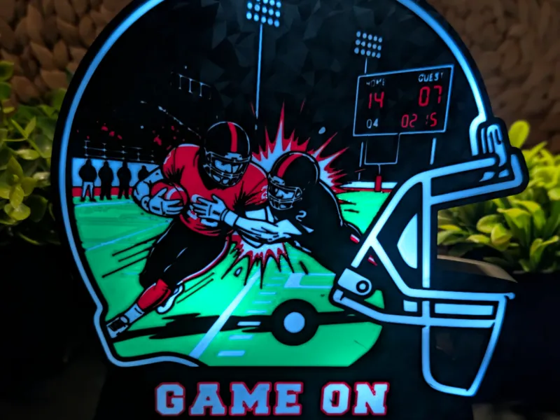 American Football Helmet Custom Shape Lightbox - Game On