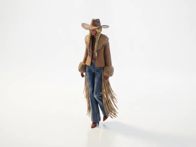 Fancy Pants Cowgirl Figurine Collectible 3D Printable