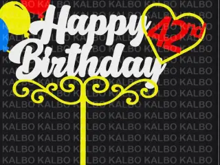 Happy 42nd Birthday Cake Topper