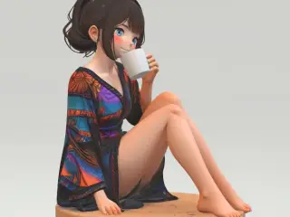 Girl drinking tea