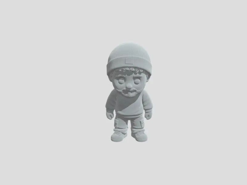 Bearded Figurine in a Black Beanie