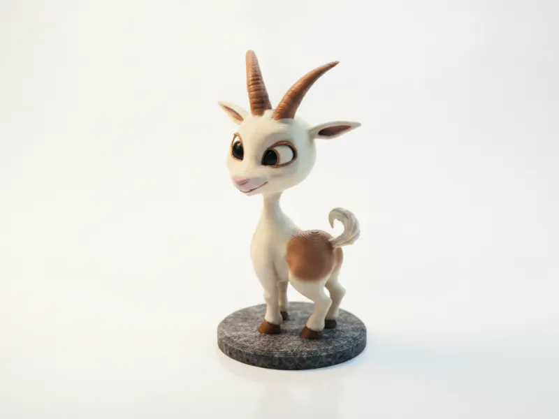 Chibi-Ziegenfigur Niedliches Tier 3D-druckbar