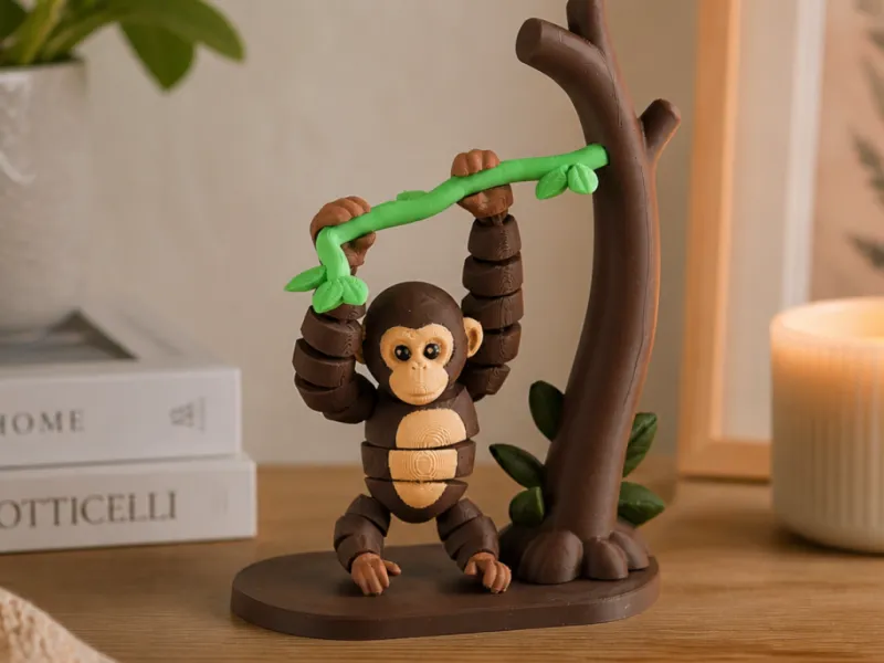 Monkey Swing Flexi Toy - Articulated Jungle Figurine