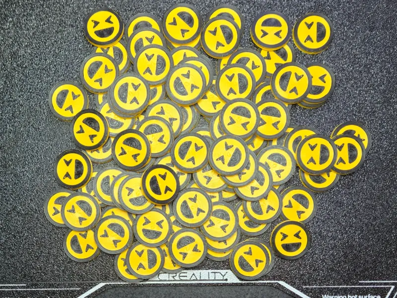 100 JETONS ÉMOJI RIRE LOL ESTAMPILLÉS NUMÉROTÉS 1-100 IMPRESSION RAPIDE