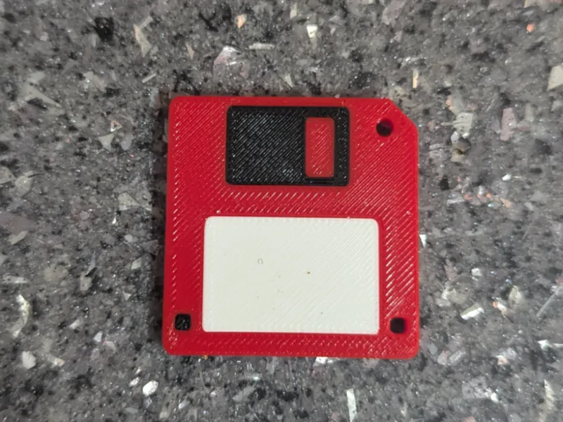 Multicolor Floppy Disk - key chain hole option