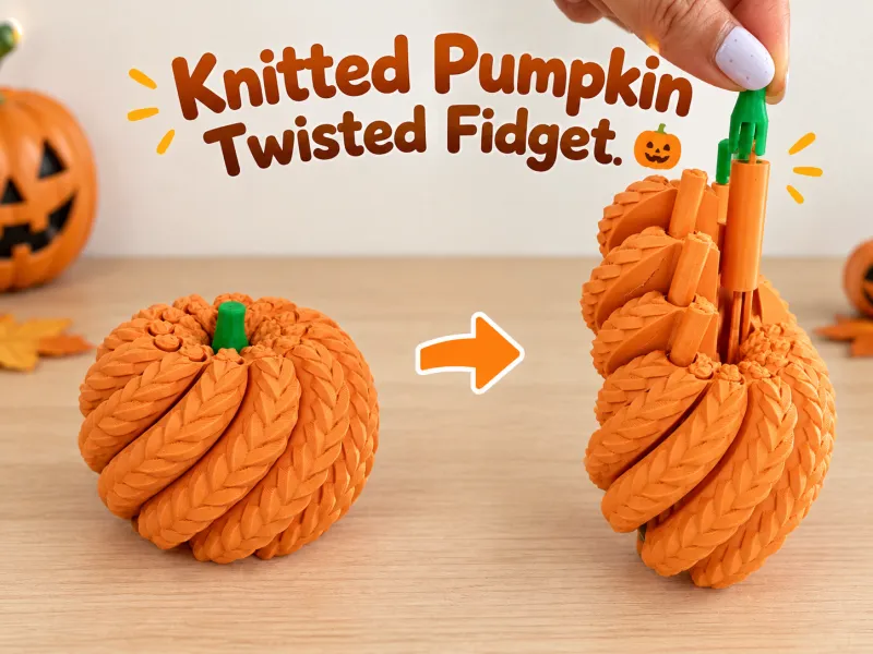 Fidget Retorcido de Calabaza Tejida