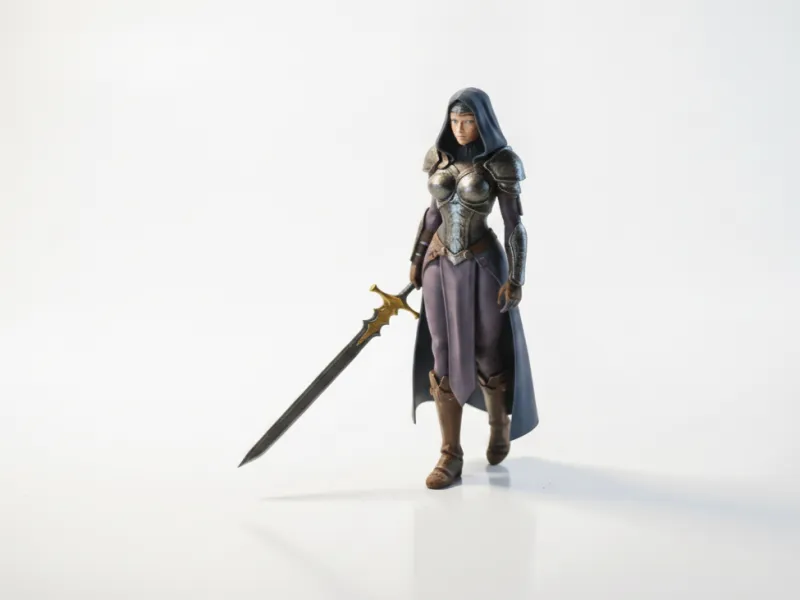 Warrior Nun Figurine Female Fantasy 3D Printable