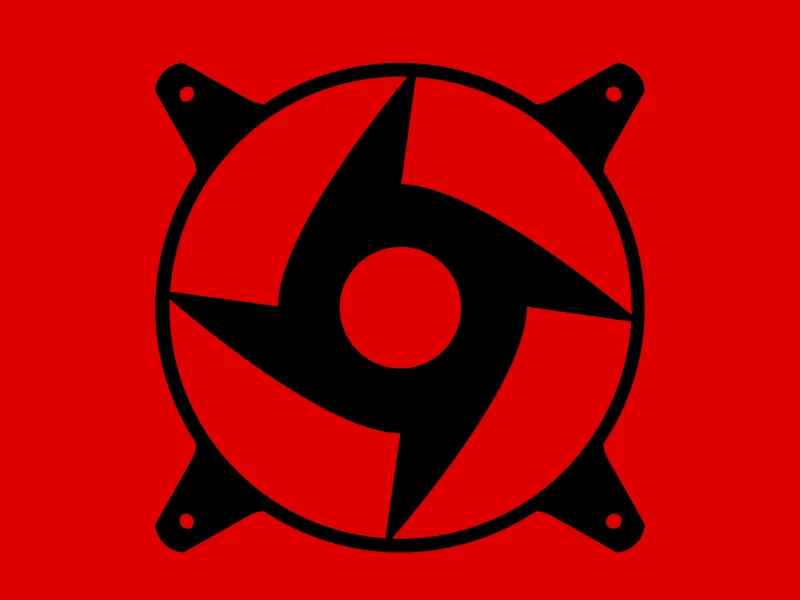 Naruto SHISUI SHARINGAN - Placa frontal de rejilla personalizada para ventilador de 120 mm