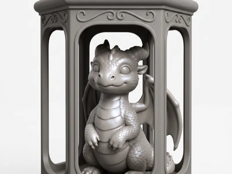 Magic Fantasy Lantern with Baby Dragon
