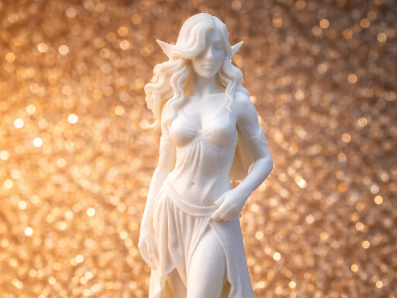 Estatua de elfo elegante: miniatura de fantasía de alto detalle (impresión 3D