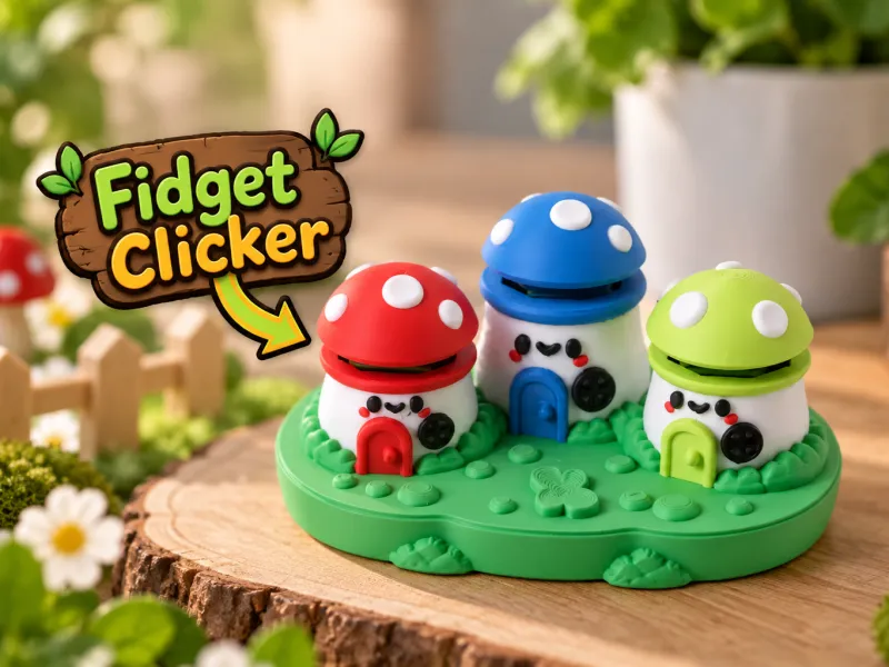 Mushroom House Clicker Fidget Toy