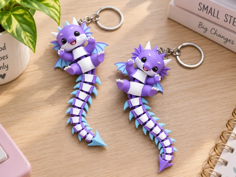 Cute Flexy Dragon Keychain