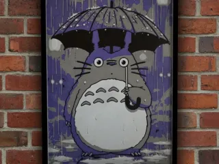 Totoro Rain Night