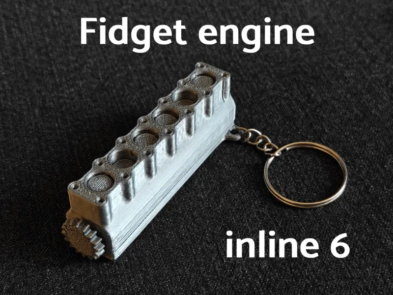 Fidget-motor inline 6 sleutelhanger - zonder ondersteuning