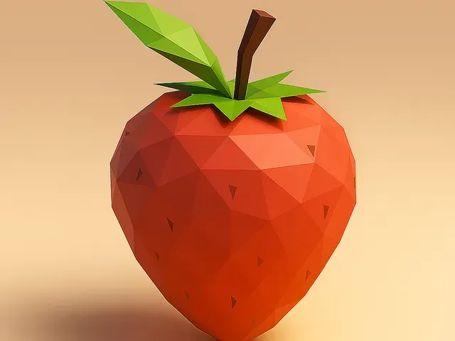 Low Poly Strawberry 3D Model