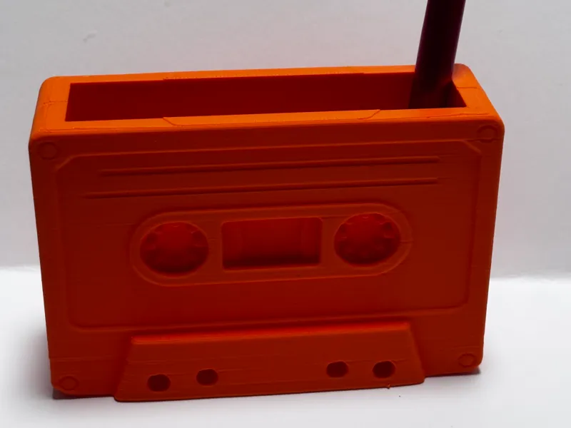 Vintage cassette tape pen holder