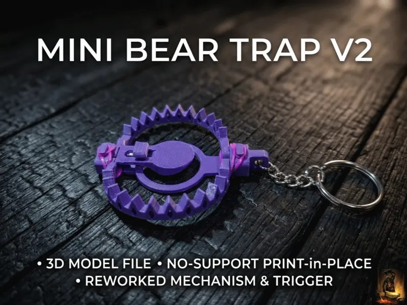 Armadilha de Urso Mini V2 - Impressão no Local SEM SUPORTE