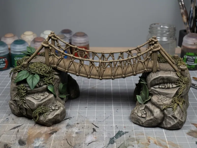 Rope Suspension Bridge & Rocky Ravine Terrain