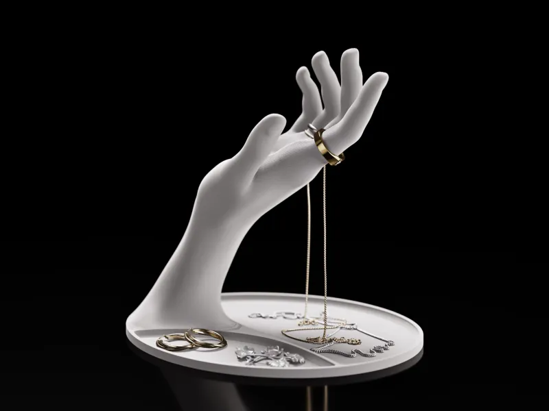 Jewelry / key organizer hand with tray