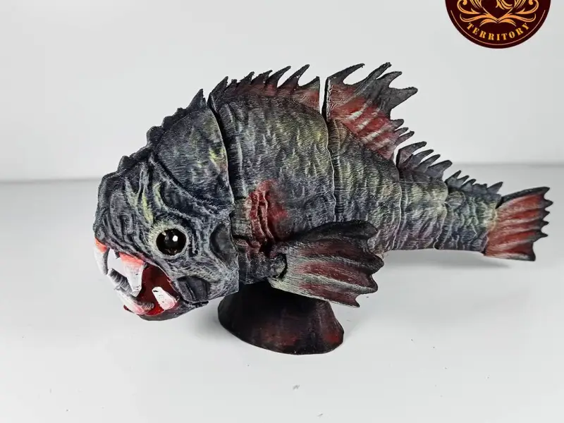 Articulated Print-In-Place Monster Piranha