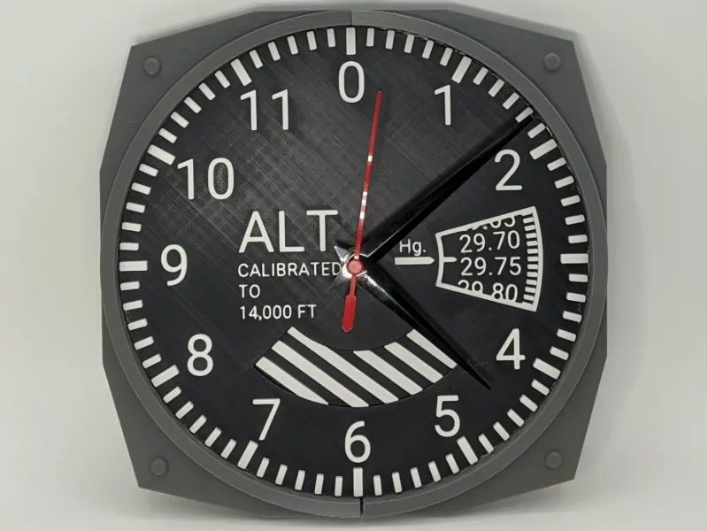 Avionik-Uhr im Höhenmesser-Design (Kein CFS/MMU erforderlich)