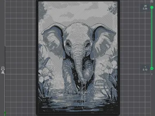 Cute Elephant HueForge