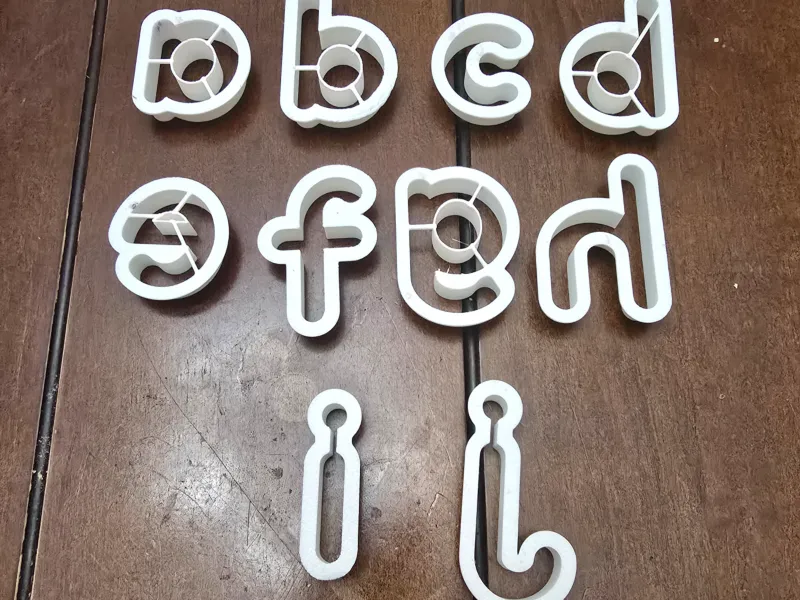 Lower Case Cookie Cutters Alphabet 70mm