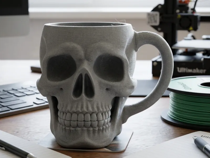 taza con forma de cráneo
