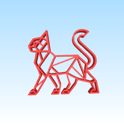 Wallart cat geometric style xalk