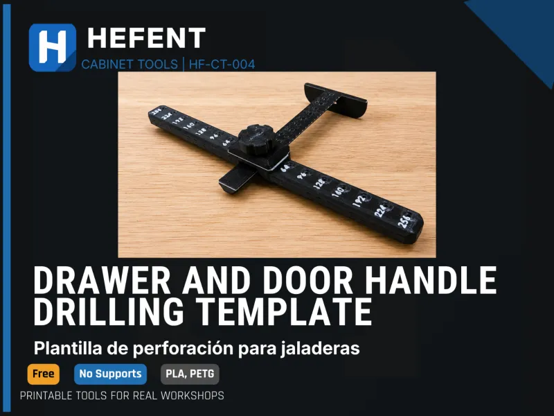 Drawer and Door Handle Drilling Template — 32 mm System