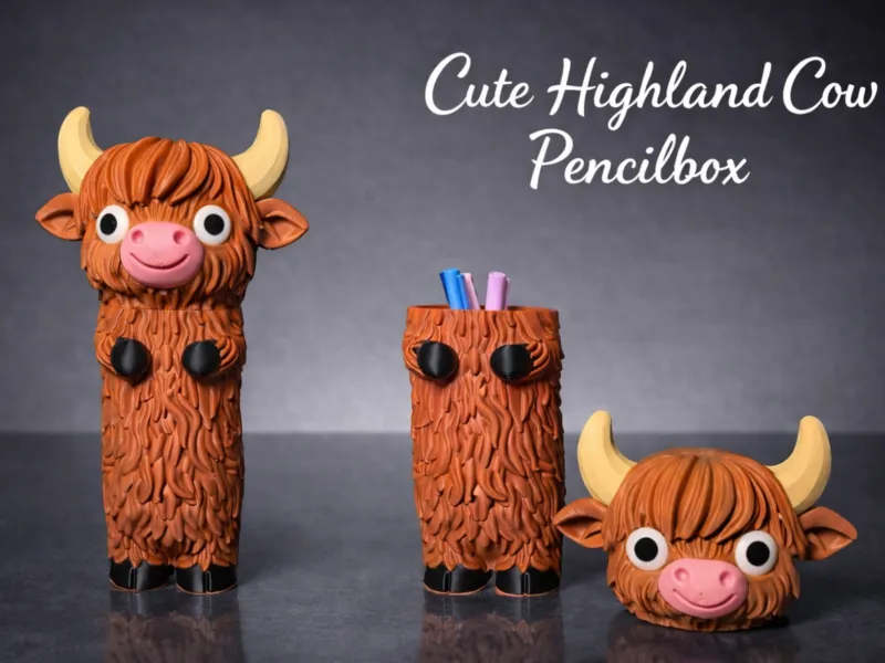 Cute Highland Cow Pencilbox