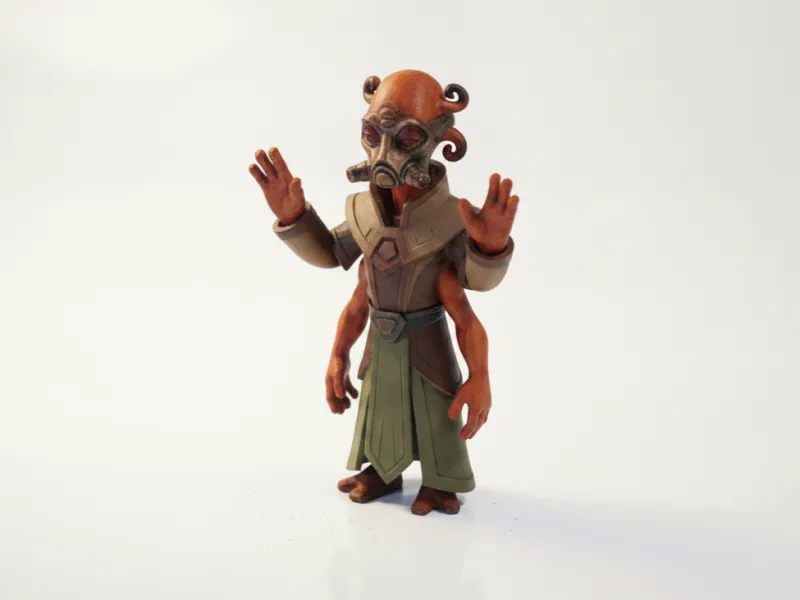 Four Arm Alien Figurine Fantasy Mythology 3D Printable