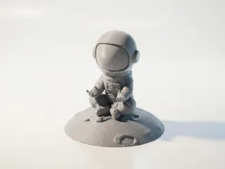 Baby Astronaut Meditating Figurine Cute 3D Printable