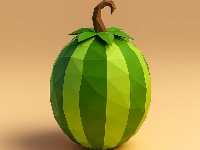 Low Poly Watermelon 3D Model